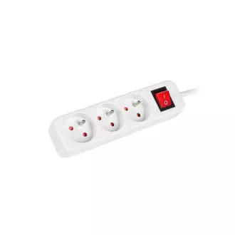 LANBERG Produžni kabel 3M 3X klasična utičnica s prekidačem bakreni kabel bijeli