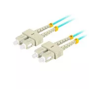 LANBERG optički patch kabel MM SC/UPC-SC/UPC duplex 2m LSZH OM3 50/125 promjer 3mm, boja cijan