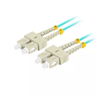 LANBERG optički patch kabel MM SC/UPC-SC/UPC duplex 3m LSZH OM3 50/125 promjer 3mm, boja cijan