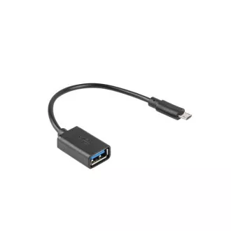 LANBERG USB Micro (M) 2.0 na USB-A(F) adapterski kabel 15CM crni OTG