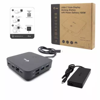 I-tec USB-C HDMI + Dual DP priključna stanica s napajanjem 100 W + i-tec univerzalni punjač 112 W