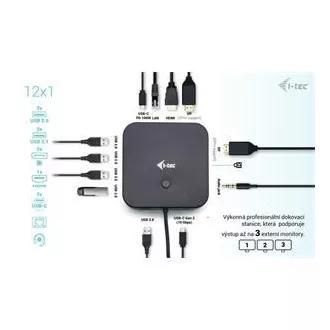 I-tec USB-C HDMI + Dual DP priključna stanica s napajanjem 100 W + i-tec univerzalni punjač 112 W