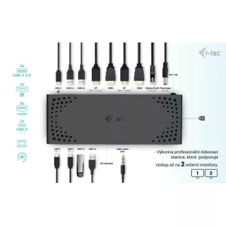 I-tec USB 3.0 / USB-C / Thunderbolt priključna stanica s dva zaslona + PD 100 W I-tec USB 3.0 / USB-C / Thunderbolt priključna stanica s dva zaslona + PD 100 W