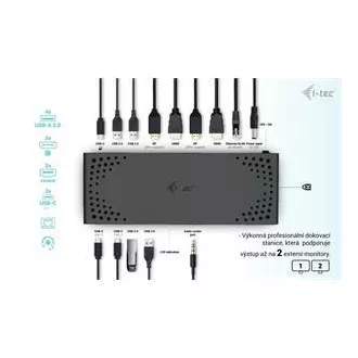 I-tec USB 3.0 / USB-C / Thunderbolt priključna stanica s dva zaslona + PD 100 W I-tec USB 3.0 / USB-C / Thunderbolt priključna stanica s dva zaslona + PD 100 W