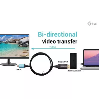 I-tec USB-C DisplayPort dvosmjerni kabelski adapter 8K/30Hz 150 cm