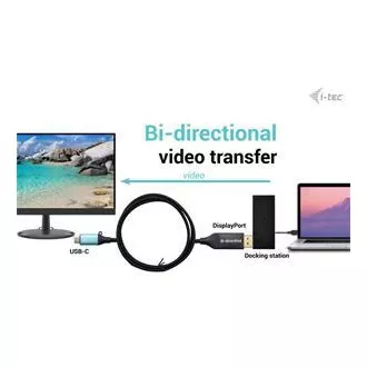 I-tec USB-C DisplayPort dvosmjerni kabelski adapter 8K/30Hz 150 cm