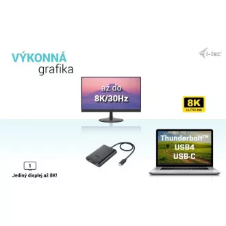 I-tec USB-C Dual 4K/60Hz (jedan 8K/30Hz) DP video adapter