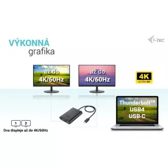 I-tec USB-C Dual 4K/60Hz (jedan 8K/30Hz) DP video adapter