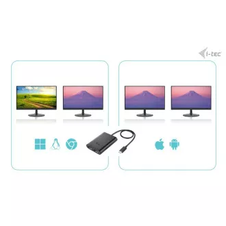 I-tec USB-C Dual 4K/60Hz (jedan 8K/30Hz) DP video adapter