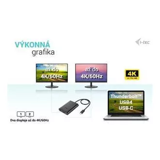 I-tec USB-C Dual 4K/60Hz (jedan 8K/30Hz) DP video adapter