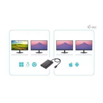 I-tec USB-C Dual 4K/60Hz (jedan 8K/30Hz) DP video adapter