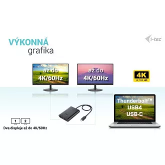 I-tec USB-C Dual 4K/60Hz (jedan 8K/30Hz) HDMI video adapter