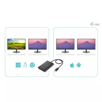 I-tec USB-C Dual 4K/60Hz (jedan 8K/30Hz) HDMI video adapter