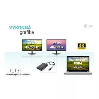 I-tec USB-C Dual 4K/60Hz (jedan 8K/30Hz) HDMI video adapter
