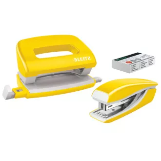LEITZ WOW mini klamerica i set za bušenje rupa, žuti
