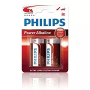 Philips baterija C PowerLife, alkalna - 2 kom