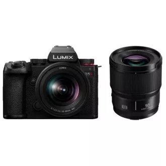 Panasonic Lumix DC-S5 Mark II + Lumix S 20-60 mm f/3.5-5.6 Macro OIS + Lumix S 50 mm f/1.8 DSLM, 24.2 Mpx, crni Panasonic Lumix DC-S5 Mark II + Lumix S 20-60 mm f/3.5-5.6 Macro OIS + Lumix S 50 mm f/1.8 DSLM, 24.2 Mpx, crni