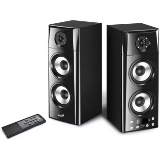 Genius SP-HF2800 BT, Zvučnici, 2.0, 60W, Bluetooth, TWS tehnologija, drveni, USB, daljinski upravljač, crni