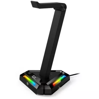 Genius GX-UH100, Stalak, za gaming slušalice s USB HUB-om, RGB pozadinsko osvjetljenje, 2x USB, 2x USB-C, crna