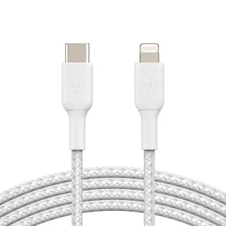 Belkin BOOST CHARGE™ Lightning/USB-C kabel, 2m, bijeli - izdržljiv