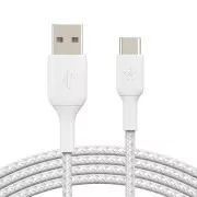 Belkin BOOST CHARGE™ USB-C/USB-A kabel, 2 m, bijeli - izdržljiv