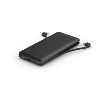 Belkin BOOST CHARGE™ USB-C Power Delivery PowerBank, 10000mAh, s integriranim kabelima, crna