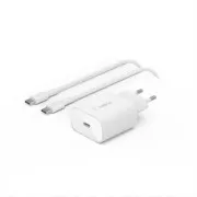 Belkin BOOST CHARGE™ 25W USB-C Power Delivery PPS zidni punjač + 1m USB-C na USB-C kabel, bijeli