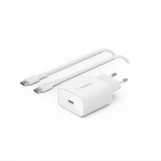 Belkin BOOST CHARGE™ 25W USB-C Power Delivery PPS zidni punjač + 1m USB-C na USB-C kabel, bijeli