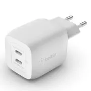 Belkin BOOST CHARGE™ Dual 45W USB-C napajanje GaN PPS zidni punjač, bijeli