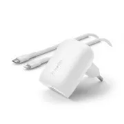 Belkin BOOST CHARGE™ 30W USB-C Power Delivery PPS zidni punjač + 1 m USB-C na Lightning kabel, bijeli