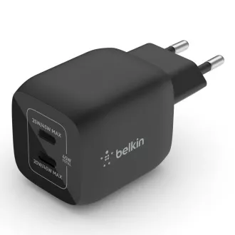 Belkin BOOST CHARGE™ Dual 45W USB-C napajanje GaN PPS zidni punjač, crni