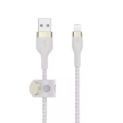 Belkin BOOST CHARGE™ Lightning/USB-A kabel, 3m, bijeli - izdržljivi PRO Flex