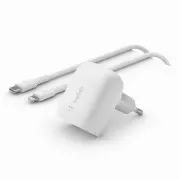 Belkin BOOST CHARGE™ 20W USB-C Power Delivery PPS zidni punjač + 1m USB-C na Lightning kabel, bijeli