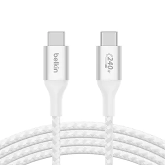 Belkin BOOST CHARGE™ USB-C/USB-C kabel 240W, 2m, bijeli - izdržljiv Belkin BOOST CHARGE™ USB-C/USB-C kabel 240W, 2m, bijeli - izdržljiv