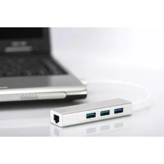 DIGITUS USB 3.0 HUB, 3 porta i Gigabit LAN adapter 3xUSB A / F, 1xUSB A / M, 1xRJ45 LAN, Win / Mac OS DIGITUS USB 3.0 HUB, 3 porta i Gigabit LAN adapter 3xUSB A / F, 1xUSB A / M, 1xRJ45 LAN, Win / Mac OS