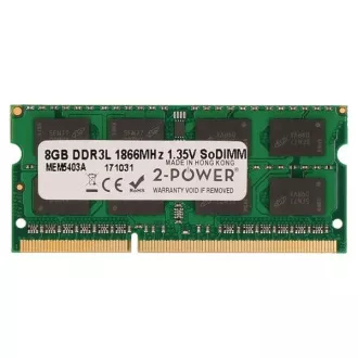 2-Power 8GB PC3L-14900S 1866MHz DDR3 CL13 1.35V SoDIMM 2Rx8 1.35V (DOŽIVOTNO JAMSTVO)