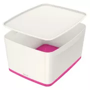 LEITZ Kutija za pohranu s poklopcem MyBox, veličina L, bijelo/roza