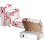 LEITZ Esselte Speedbox brzo sklopiva arhivska kutija 100 mm, bijelo-crvena