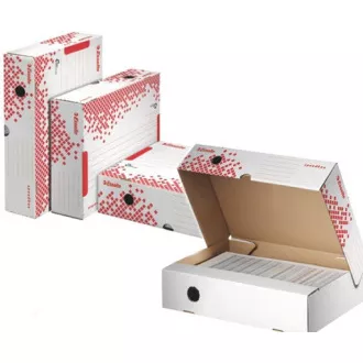 LEITZ Esselte Speedbox brzosklopiva arhivska kutija 80 mm, bijelo-crvena