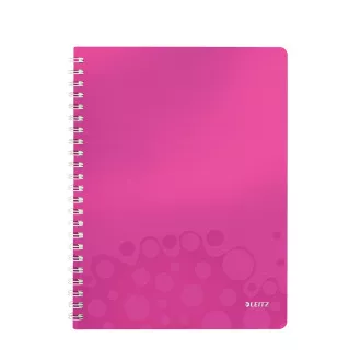 LEITZ Blok WOW A4, PP, linija, roza