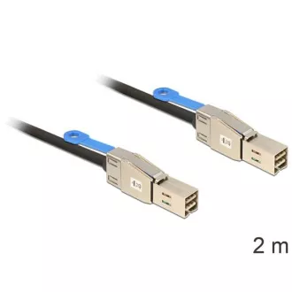 Delock kabel Mini SAS HD x 4 SFF 8644 muški > Mini SAS HD x 4 SFF 8644 muški 2 m