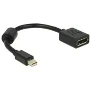 Delock Adapter mini Displayport muški > Displayport ženski, crni