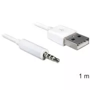 Delock kabel USB-A muški > stereo priključak 3,5 mm muški 4-pinski iPod Shuffle 1 m