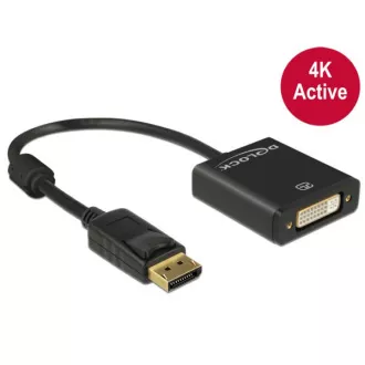 Delock adapter Displayport 1.2 muški > DVI ženski 4K aktivni crni