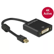 Delock Adapter mini Displayport 1.2 muški > DVI ženski 4K aktivni crni