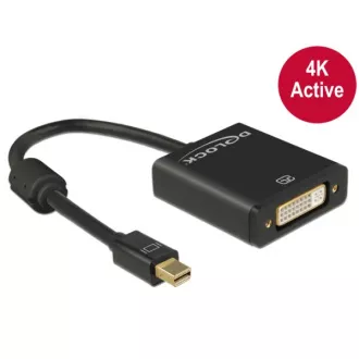 Delock Adapter mini Displayport 1.2 muški > DVI ženski 4K aktivni crni Delock Adapter mini Displayport 1.2 muški > DVI ženski 4K aktivni crni
