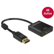Delock adapter DisplayPort 1.2 muški > HDMI ženski 4K aktivni crni