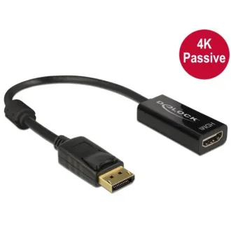 Delock adapter DisplayPort 1.2 muški > HDMI ženski 4K pasivni crni