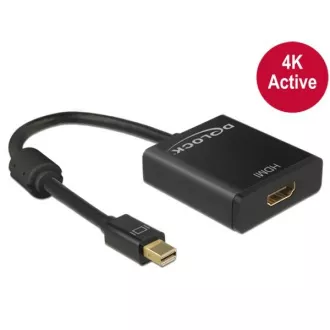 Delock Adapter mini Displayport 1.2 muški > HDMI ženski 4K aktivni crni Delock Adapter mini Displayport 1.2 muški > HDMI ženski 4K aktivni crni
