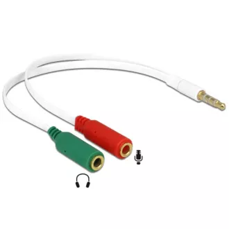 Delock adapter za slušalice 1 x 3,5 mm 4-pinski stereo priključak muški > 2 x 3,5 mm 3-pinski stereo priključak ženski (iPhone)